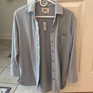 Madewell Fleece Button Down Shacket Shirt